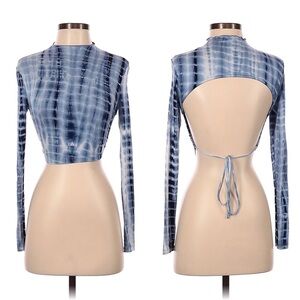 Princess Polly Blue Lora Tie Dye Long Sleeve Top